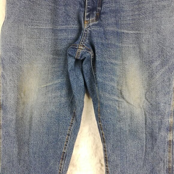 Lakin McKey Mens Jeans Carpenter‎ Flannel Lined Blue Denim Medium Wash 38x32 - Picture 9 of 14